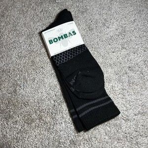 NWT Bombas Mens XL Crew Socks Honeycomb Mid Calf Casual Dress Black